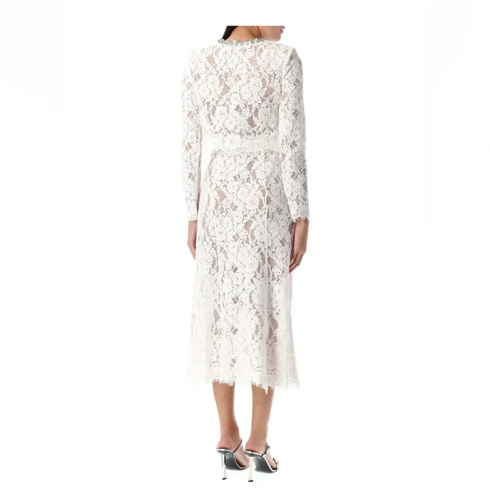 Self Portrait White Lace Embellished Dress - Picture 3 of 3